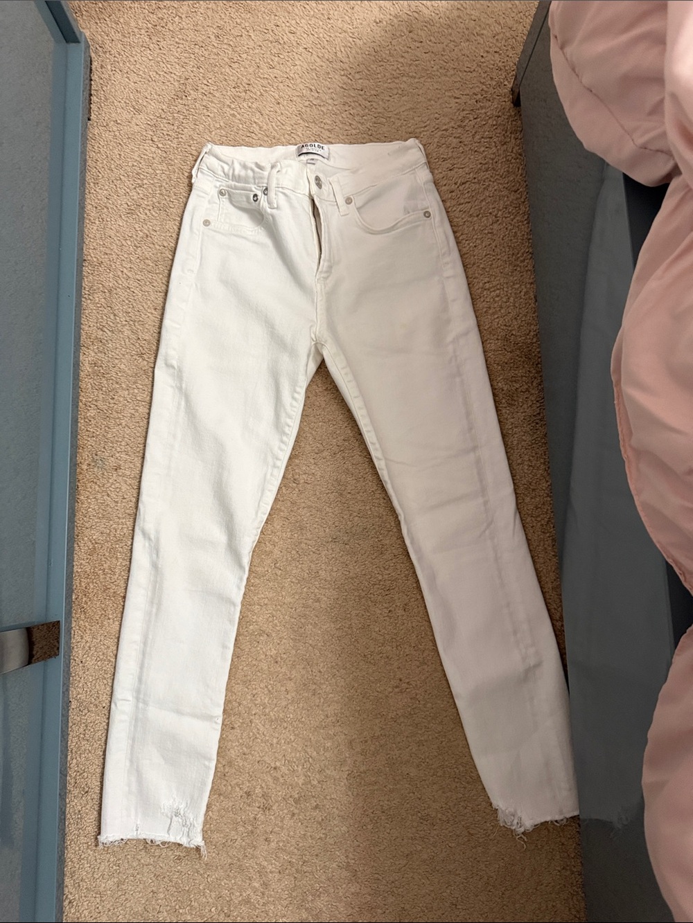 Agolde White Skinny High-Rise Jeans